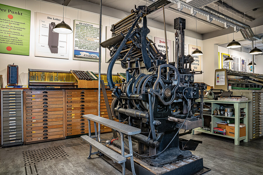 ... beeindruckende Setz- und ..., Foto: Rüdiger Katterwe Foto einer Setzmaschine