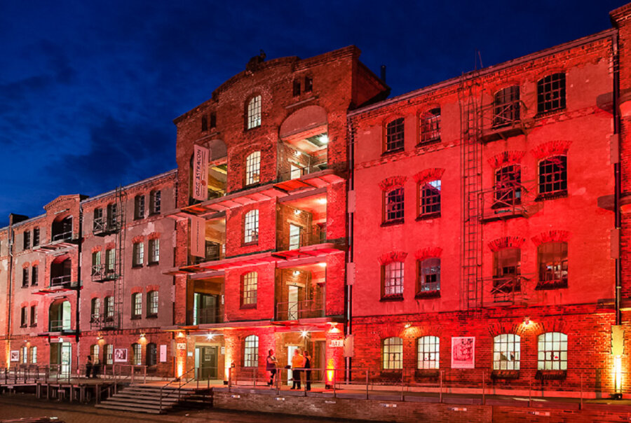 Abendstimmung am historischen Baumwoll-Speicher XI., Foto: Frank Scheffka, Hafenmuseum Speicher XI Abendstimmung am historischen Baumwoll-Speicher XI. Bremen
